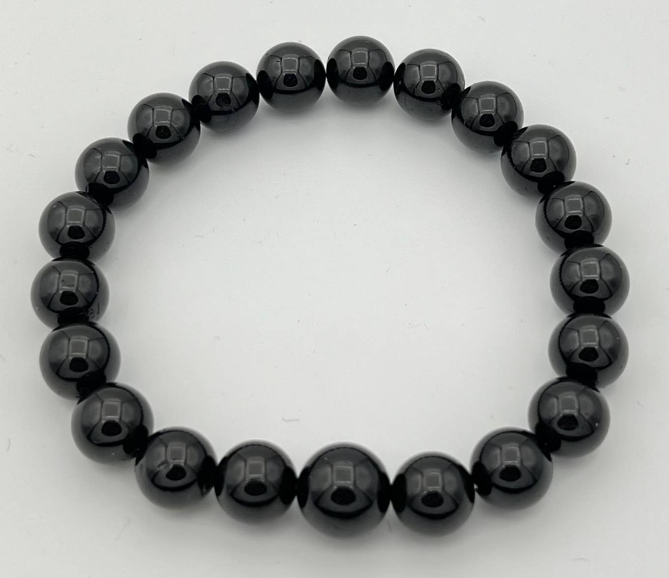 Large Size Black Tourmaline Beaded Bracelet Mala - 10mm (4 Pack)