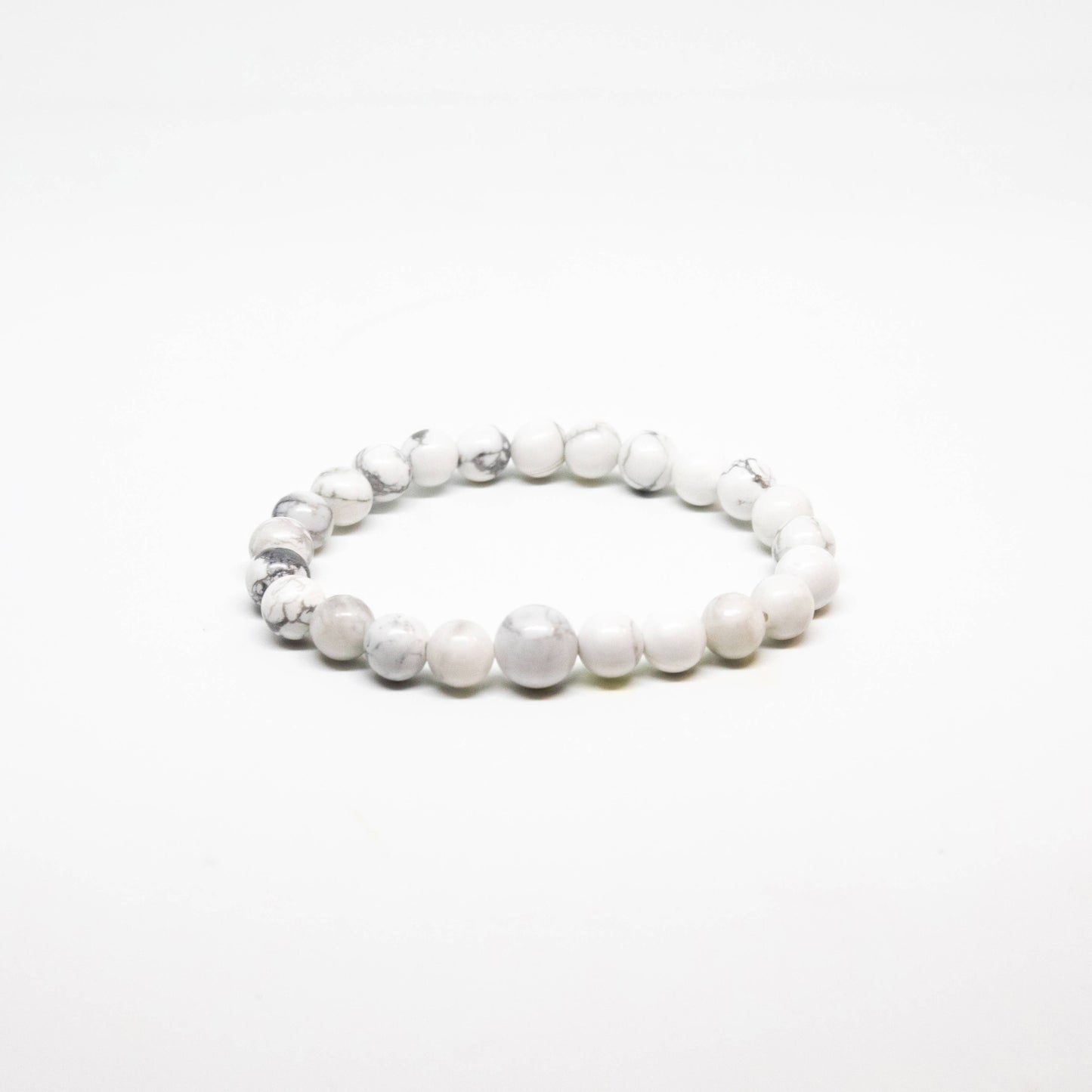 Howlite Beaded Bracelet - Wrist Mala - 8mm (2 Pack) - Extra Large Wrists