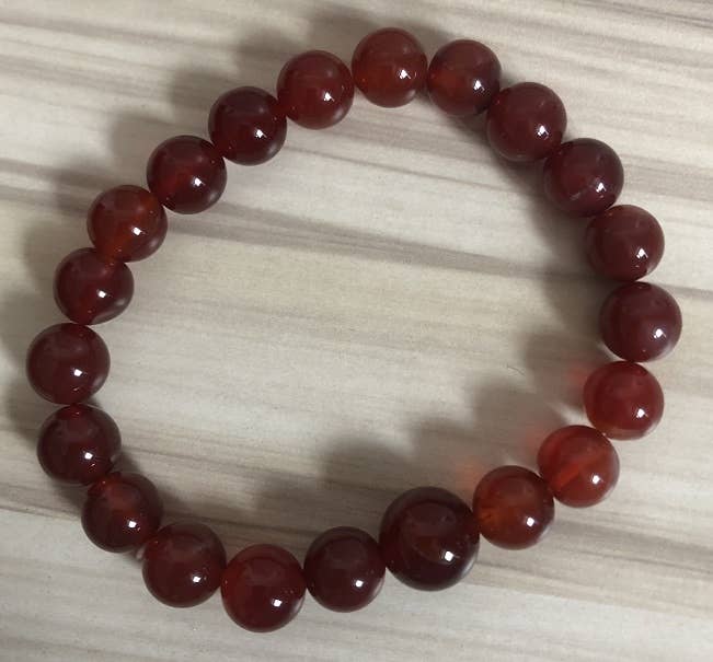 Large Size Carnelian Beaded Bracelet - Wrist Mala - 10mm (4 Pack)