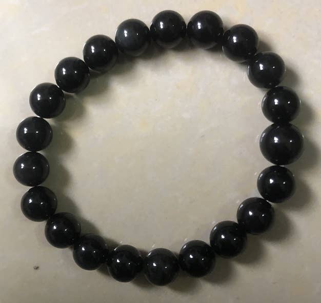 Large Size Black Obsidian Beaded Bracelet Wrist Mala 10mm (4 Pack)