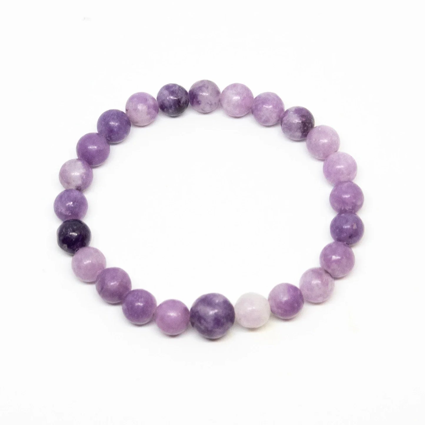 Lepidolite Beaded Bracelet - Wrist Mala - 4mm (6 Pack) - Small Wrists