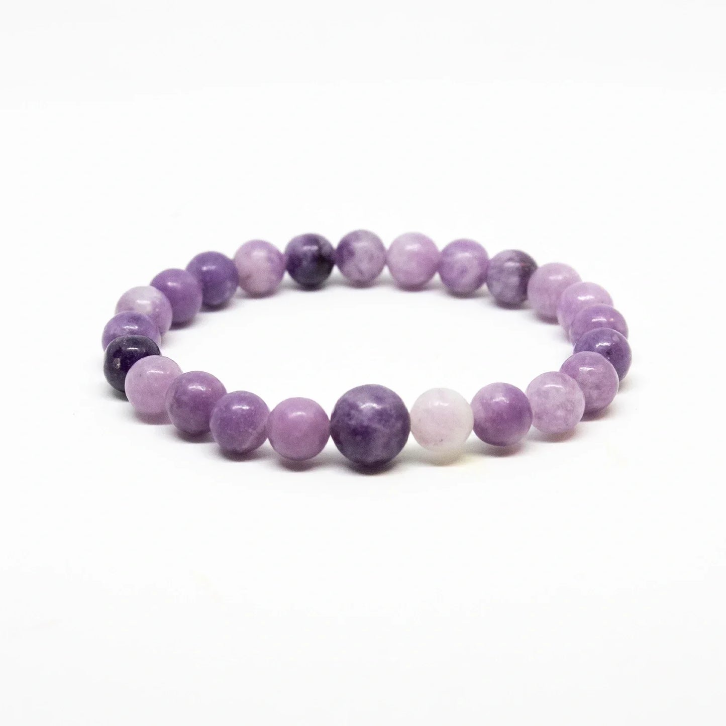 Lepidolite Beaded Bracelet - Wrist Mala - 6mm (4 Pack) - Large Wrists