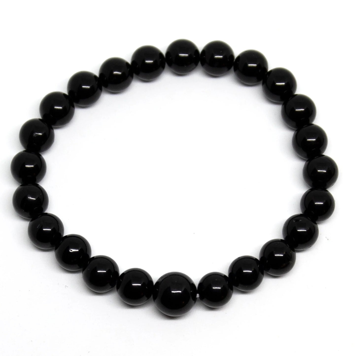 Black Obsidian Beaded Bracelet - Wrist Mala 8mm (6 Pack)