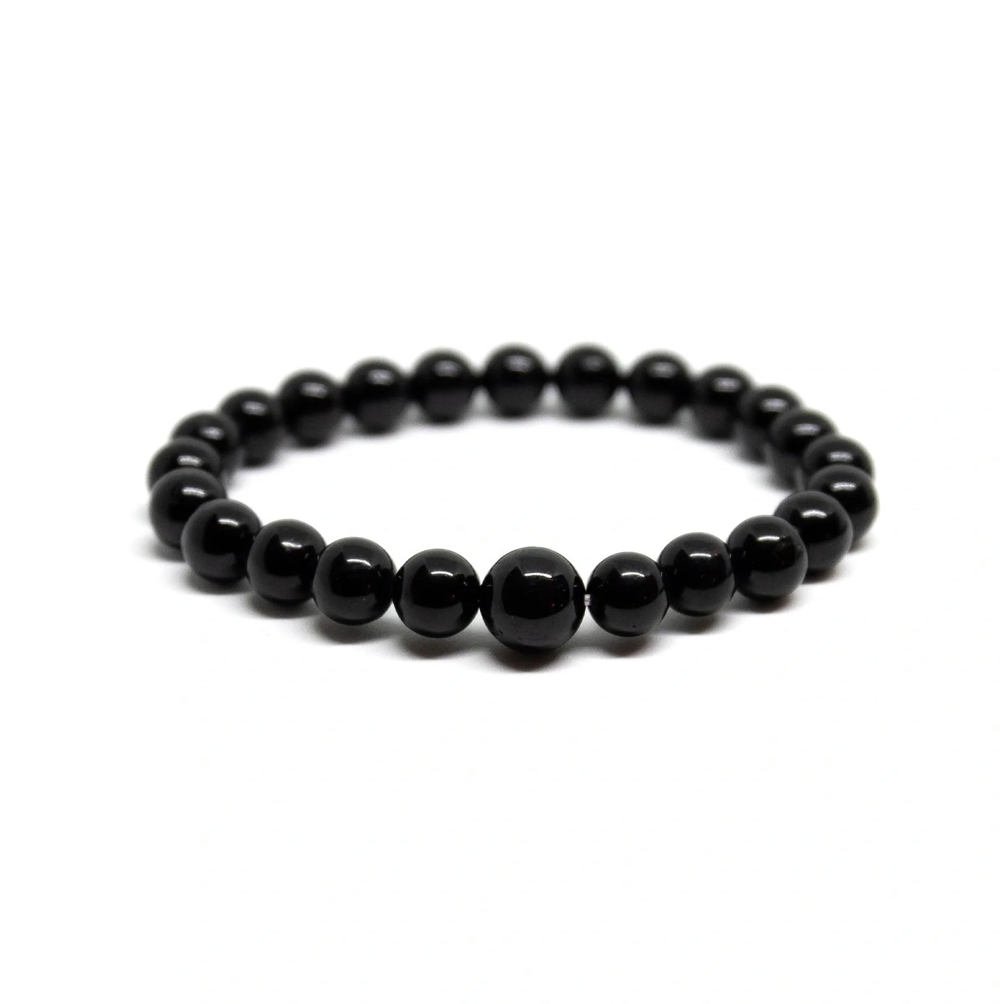 Black Obsidian Stretchy Beaded Bracelet - Wrist Mala 6mm (6 Pack) - Small Wrists