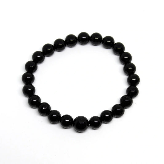Black Obsidian Stretchy Beaded Bracelet - Wrist Mala 6mm (6 Pack)