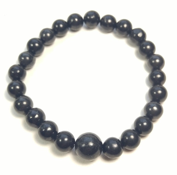 Large Size Shungite Beaded Bracelet - Wrist Mala - 8mm (2 Pack)