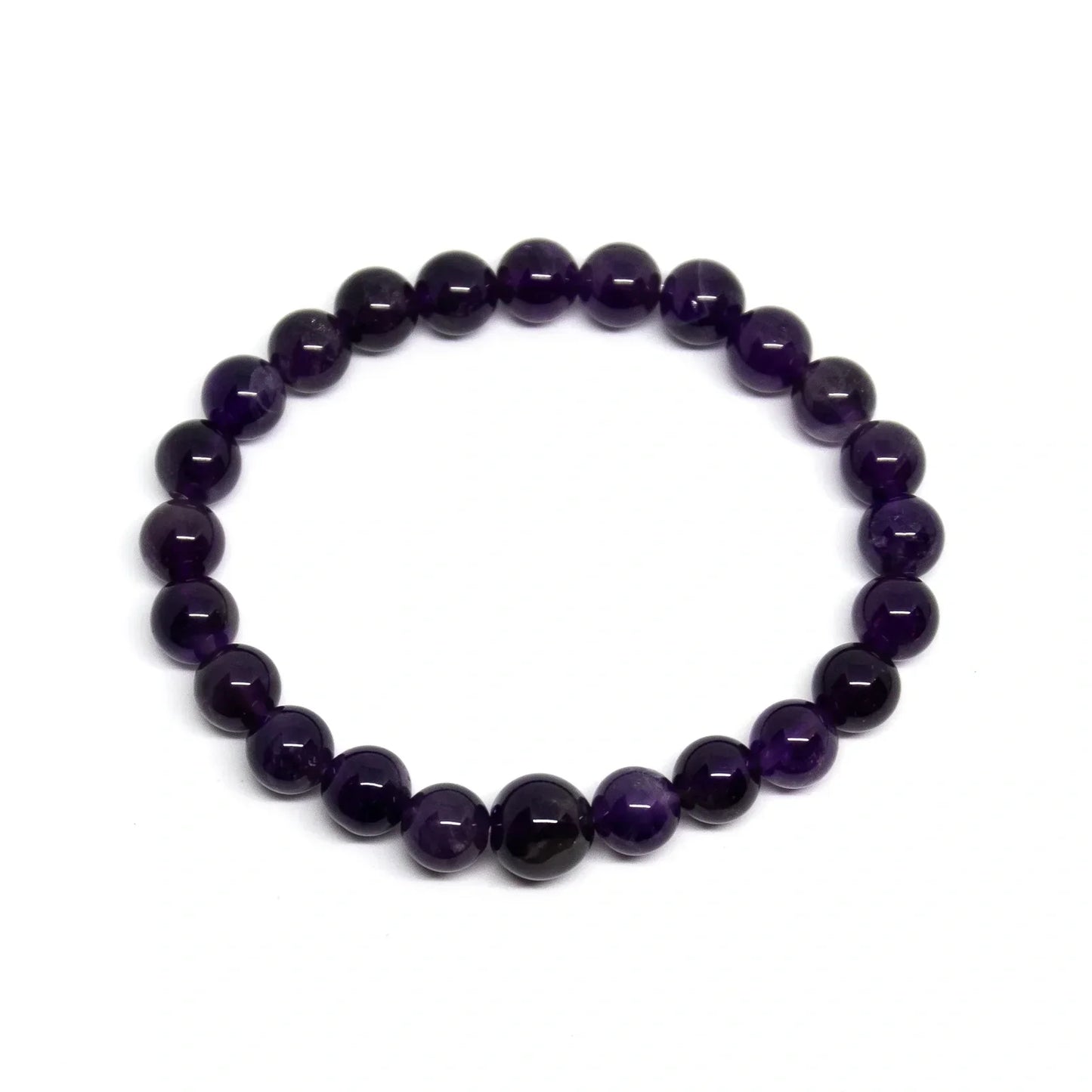 Amethyst Beaded Bracelet - Wrist Mala 4mm (6 Pack) - Large Wrists