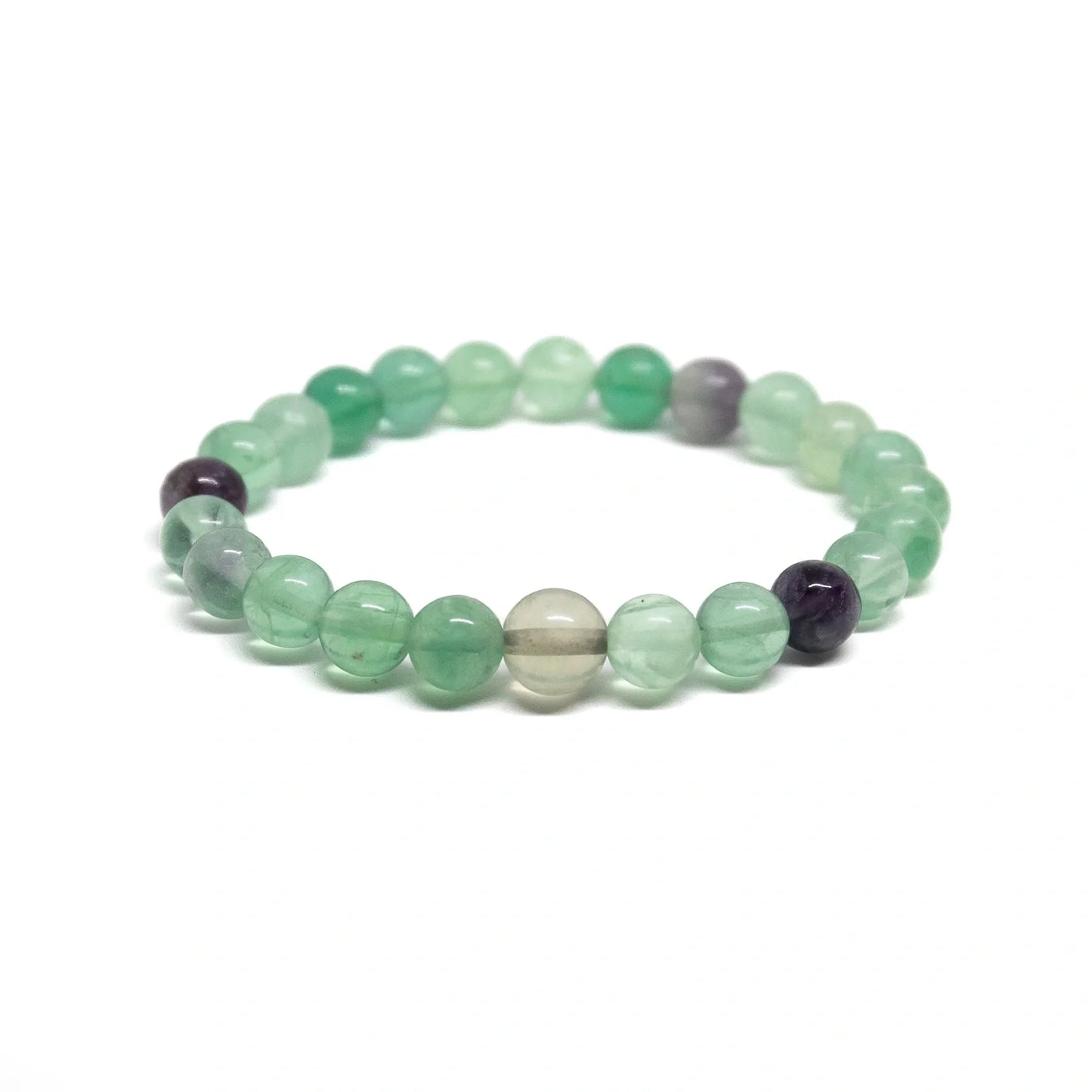 Rainbow Fluorite Beaded Bracelet - Wrist Mala - 10mm (2 Pack)