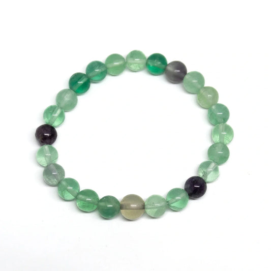 Rainbow Fluorite Beaded Bracelet - Wrist Mala - 4mm (6 Pack) - Kids' Wrists