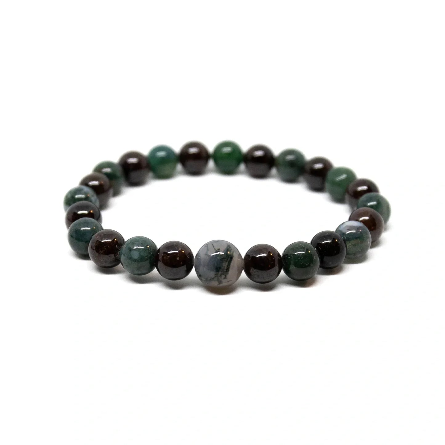 Moss Agate Beaded Bracelet - Wrist Mala - 4mm (6 Pack) - Kids' Wrists