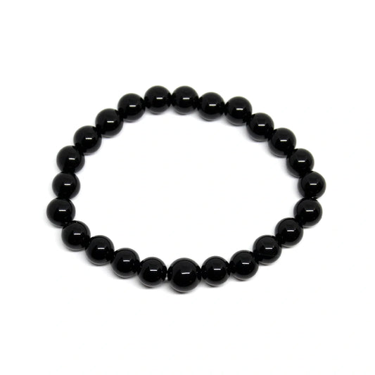 Black Tourmaline Beaded Bracelet - Wrist Mala 4mm (4 Pack) - Small Wrists