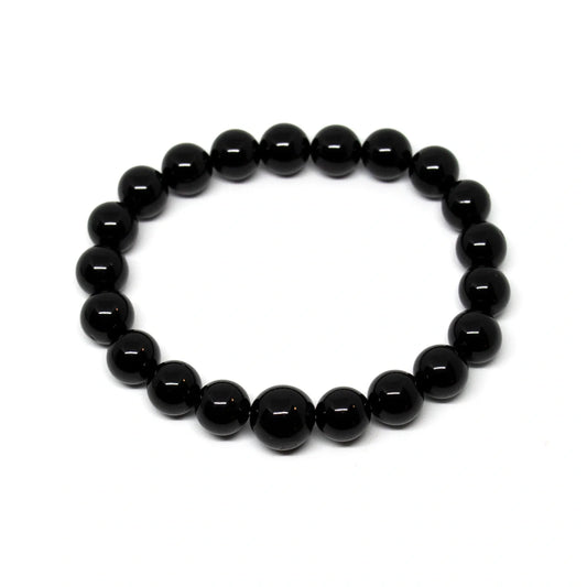 Large Size Black Tourmaline Beaded Bracelet Mala - 10mm (4 Pack)