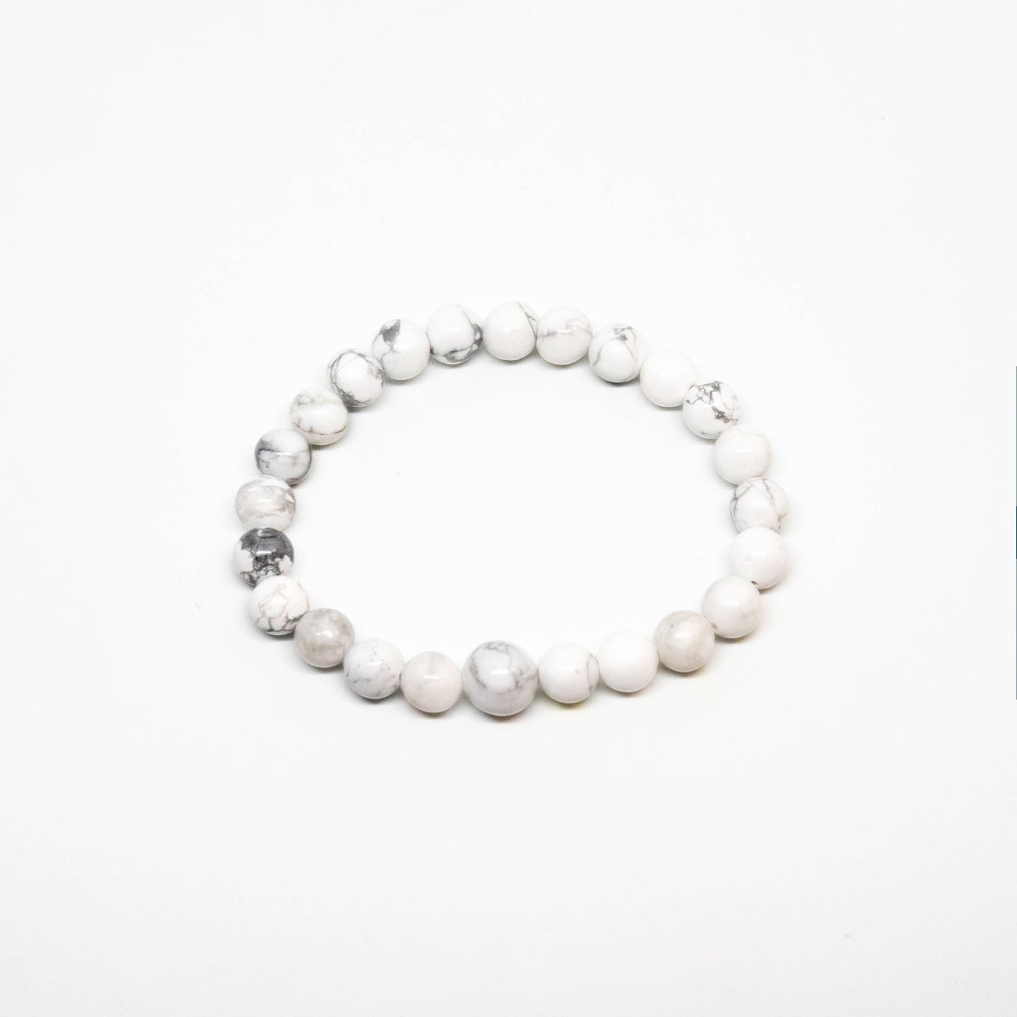 Howlite Beaded Bracelet - Wrist Mala - 8mm (2 Pack) - Extra Large Wrists