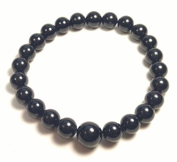 Black Tourmaline Beaded Bracelet - Wrist Mala 4mm (4 Pack) - Kids' Wrists