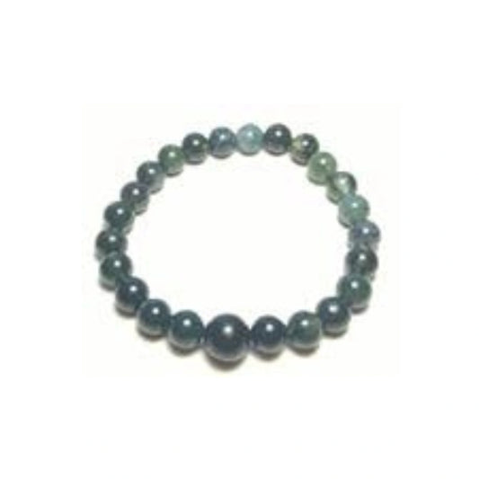 Moss Agate Stretchy Beaded Bracelet 8mm (4 Pack) - Extra Large Wrists