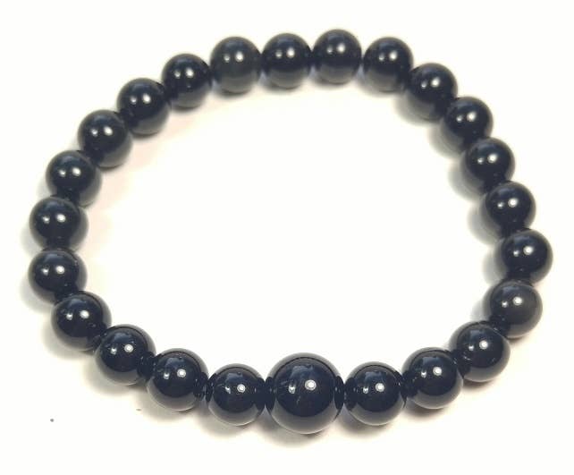 Large Size Obsidian Beaded Bracelet Wrist Mala 8mm (6 Pack)