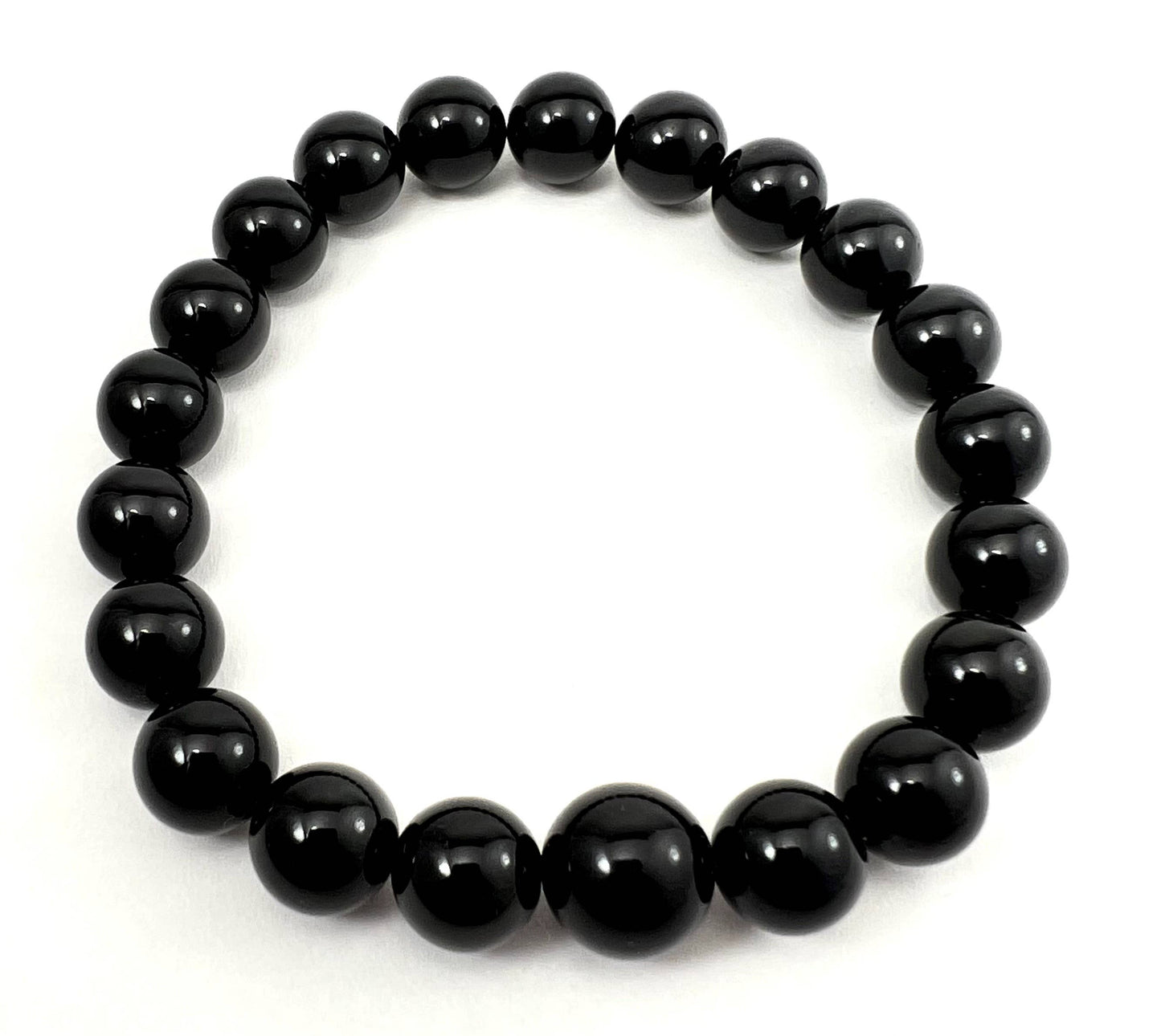 Large Size Black Obsidian Beaded Bracelet Wrist Mala 10mm (4 Pack)